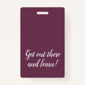 Plum Vertical Stripe Homeschool Educator ID Badge Ausweis (Rückseite)