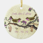 Plum Vintag Bird 1. Foto Weihnachten Keramikornament (Vorne)