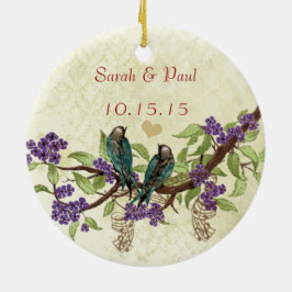 Plum Vintag Bird 1. Foto Weihnachten Keramikornament