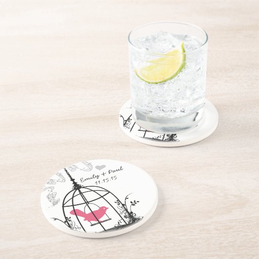 Plum Vintag Love Bird Untersetzer (Seite)