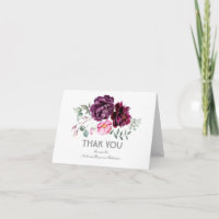 Plum Watercolor Blume Hochzeit Danke