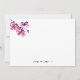 Plum Watercolor Orchid Personalisiert Stationer Mitteilungskarte