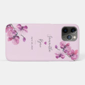 Plum Watercolor Orchid Wedding Keepake Case Mate (Rückseite (Horizontal))