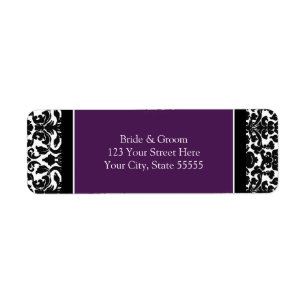 Plum Wedding Custom Rücksendeadressen-Aufklebers