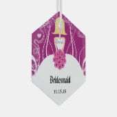 Plum Wedding Gown Bridesmaid Weihnachtsschmuck (Vorderseite Rechts)