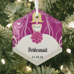 Plum Wedding Gown Bridesmaid Weihnachtsschmuck