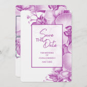 Plum Wedding Save the Date Vier Foto & QR Code (Vorne/Hinten)