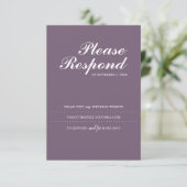 Plum Wedding Website Insert RSVP Karte (Stehend Vorderseite)