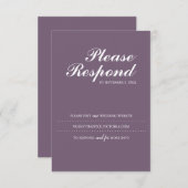 Plum Wedding Website Insert RSVP Karte (Vorne/Hinten)