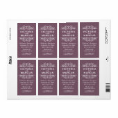 Plum Wedding Wine Bottle Monogram Fevor Labels (Vorne)