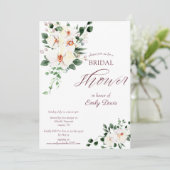 Plum White Orchid Pampas Tropisches Brautparty Einladung (Stehend Vorderseite)