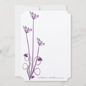 Plum Wild Blume Swirl Hochzeitseinladung Einladung (Rückseite)