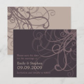 Plum Wirbel ・ Save the Date Postkarte (Vorne/Hinten)