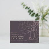 Plum Wirbel ・ Save the Date Postkarte (Stehend Vorderseite)