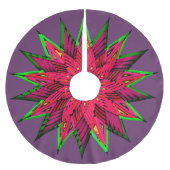 Plum Wonderful Poinsettia WOW Fleece Weihnachtsbaumdecke (Vorderseite)