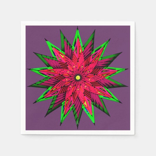 Plum Wonderful Poinsettia WOW Serviette (Vorderseite)