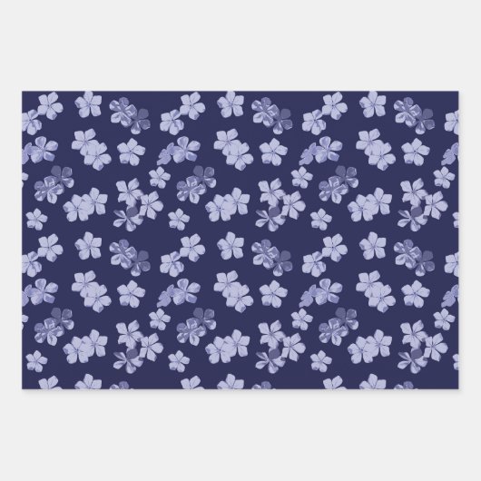 Plumbago Blüten Geschenkpapier Set (Vorderseite 3)