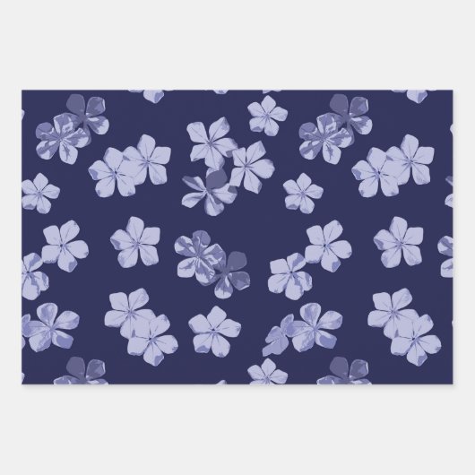 Plumbago Blüten Geschenkpapier Set (Vorderseite)