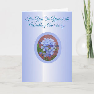 Plumbago personalisierte 75. Hochzeitstag-Jubiläum Karte