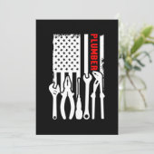 Plumber American Flag Plumbing Professionelle Job  Einladung (Stehend Vorderseite)