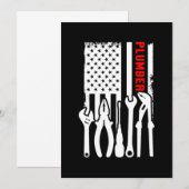 Plumber American Flag Plumbing Professionelle Job  Einladung (Vorne/Hinten)