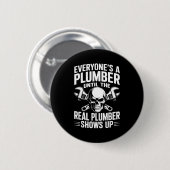 Plumber Art For Men Women Plumbing Pefitter Plumbe Button (Vorne & Hinten)