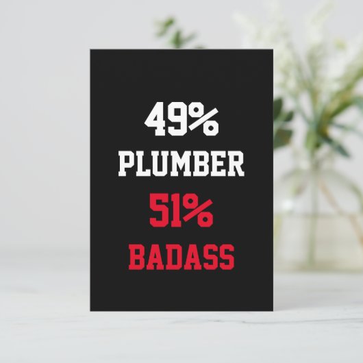 Plumber Badass Card Karte (Stehend Vorderseite)