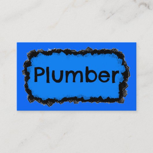 Plumber Black and Blue Business Card Visitenkarte (Vorderseite)