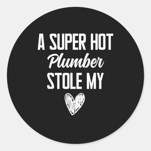 Plumber Boyfriend Girlfriend Stole My Heart Funny Runder Aufkleber (Vorderseite)