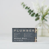 Plumber Business Card with Pipe DetaiI Visitenkarte (Stehend Vorderseite)