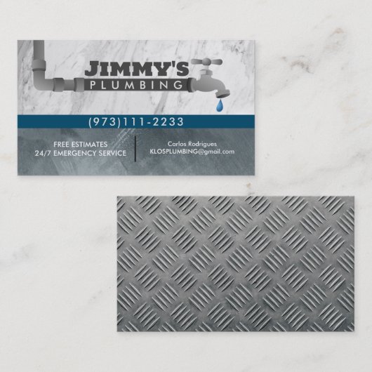 Plumber Business Cards Visitenkarte (Vorne/Hinten)