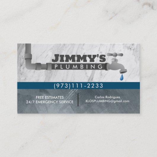 Plumber Business Cards Visitenkarte (Vorderseite)