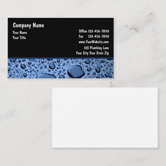 Plumber Business Cards Visitenkarte (Vorne/Hinten)