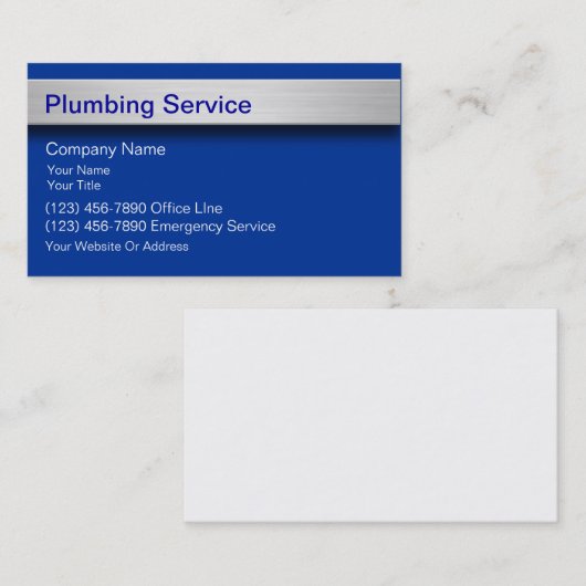 Plumber Business Cards Visitenkarte (Vorne/Hinten)