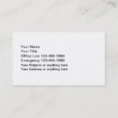 Plumber Business Cards Visitenkarte (Rückseite)