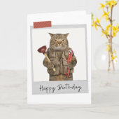 Plumber Cat Funny Birthday Card Karte (Gelbe Blume)