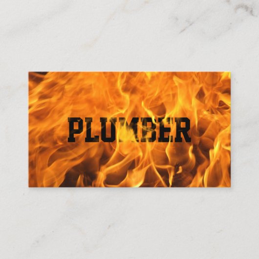 Plumber Creative Flaming Fire Typografie Visitenkarte (Vorderseite)