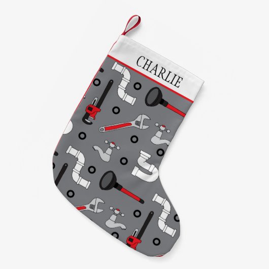 Plumber DIYer and Handyman Kleiner Weihnachtsstrumpf (Vorderansicht (hängend))