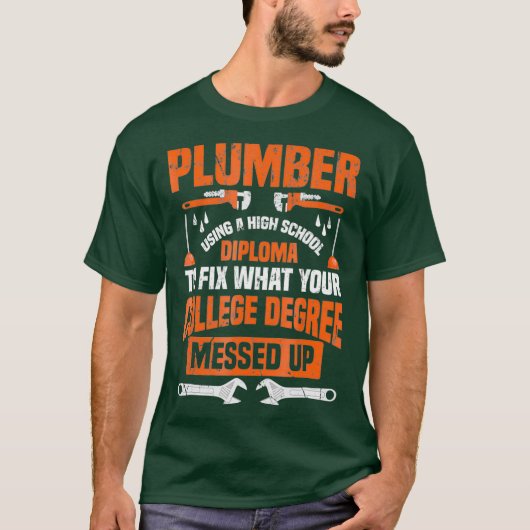 Plumber Funny Uni Plumbing Join Pun Geschenk T-Shirt (Vorderseite)