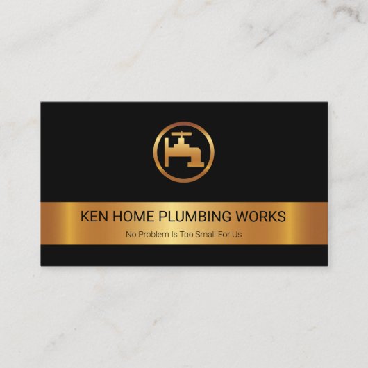 Plumber für das Plumber-Logo des Goldenen Streifen Visitenkarte (Vorderseite)