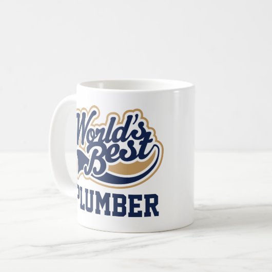 Plumber Geschenk Welten Beste Kaffeetasse (Vorderseite Links)