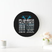 plumber installer fitter Funny Hourly Rate gift id Große Wanduhr (Zuhause)