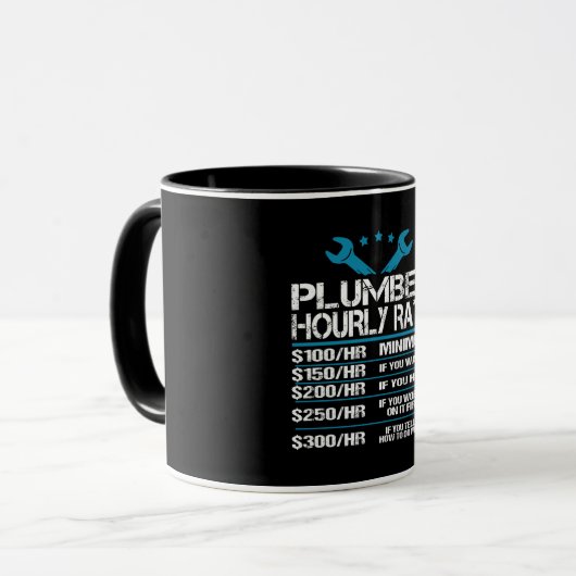plumber installer fitter Funny Hourly Rate gift id Tasse (Vorderseite Links)
