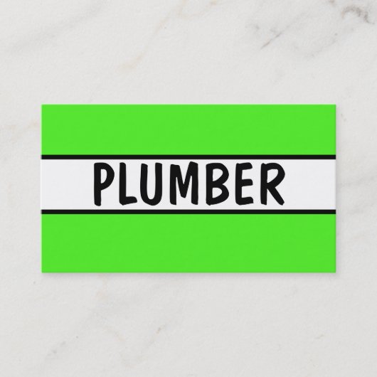 Plumber Neon Green Visitenkarte (Vorderseite)