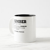 Plumber Noun. /Pluhm-er/ Jemand, der einen Zweifarbige Tasse (Vorderseite Links)