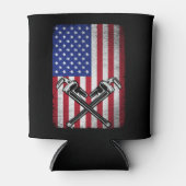 Plumber Patriotic USA American Flag Plumbing Pipez Dosenkühler (Vorderseite)