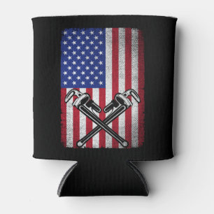 Plumber Patriotic USA American Flag Plumbing Pipez Dosenkühler