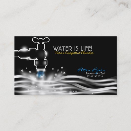 Plumber Plumbing Service Business Card Visitenkarte (Vorderseite)