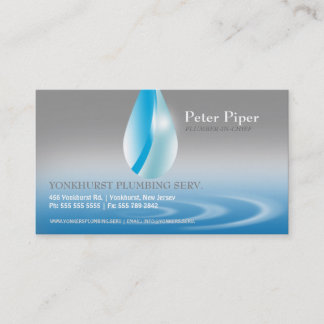 Plumber Plumbing Service Droplets Business Card Visitenkarte