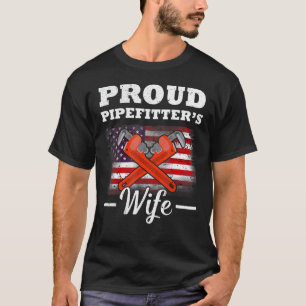 Plumber Proud Pipefitter Ehefrau American Flag Plu T-Shirt